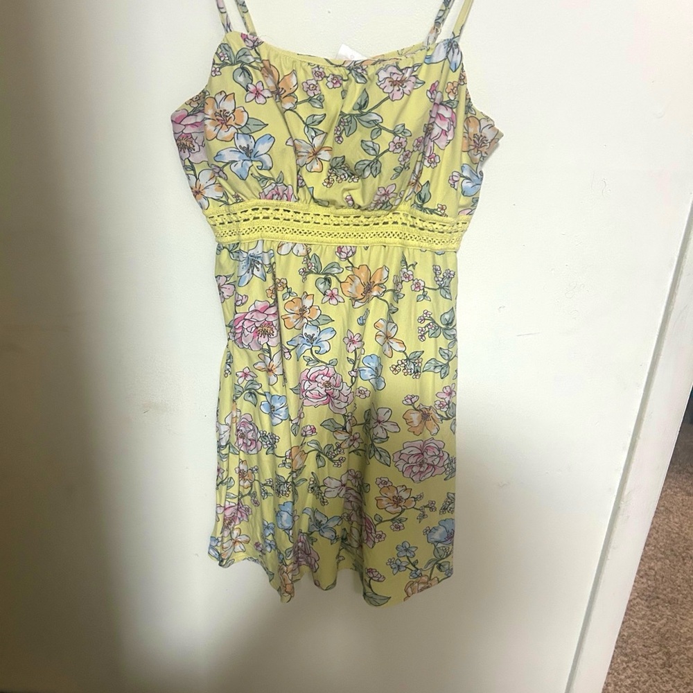 No Boundaries Yellow Floral Mini Dress